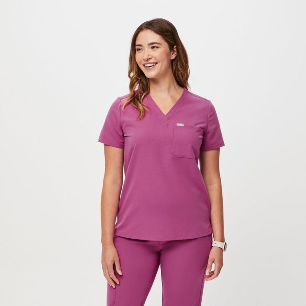 NWT Set Figs Bright Fuscia Scrub Set